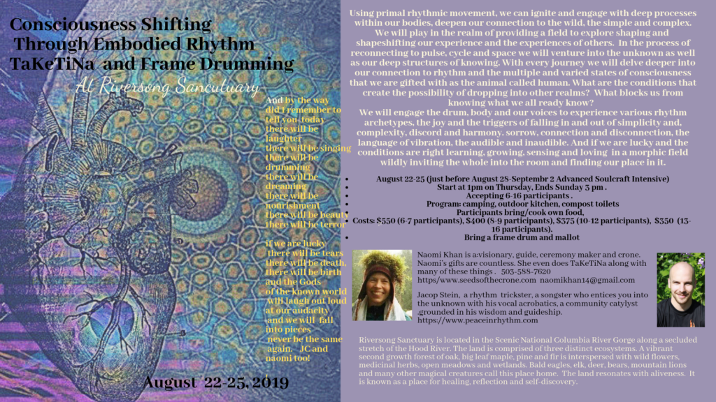 Rhythm Meditation, riversong, TaKeTiNa workshop, Jacob Stein,